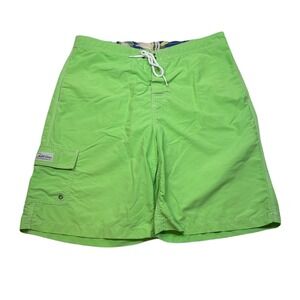 Polo Ralph Lauren Swim Trunks Shorts Mens Large Lime Green Drawstring‎ Cargo